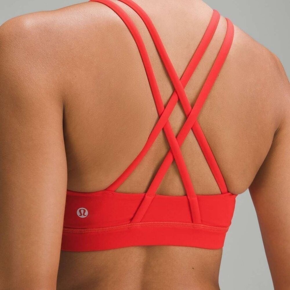 Lululemon Energy Bra Medium Support Cup Red Strappy Back Sports Bra NWT